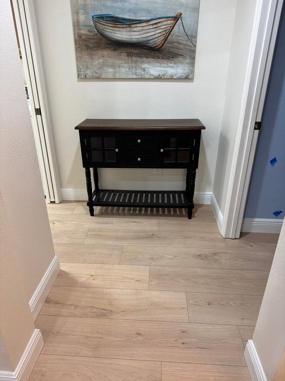 Entry and hallway flooring transition